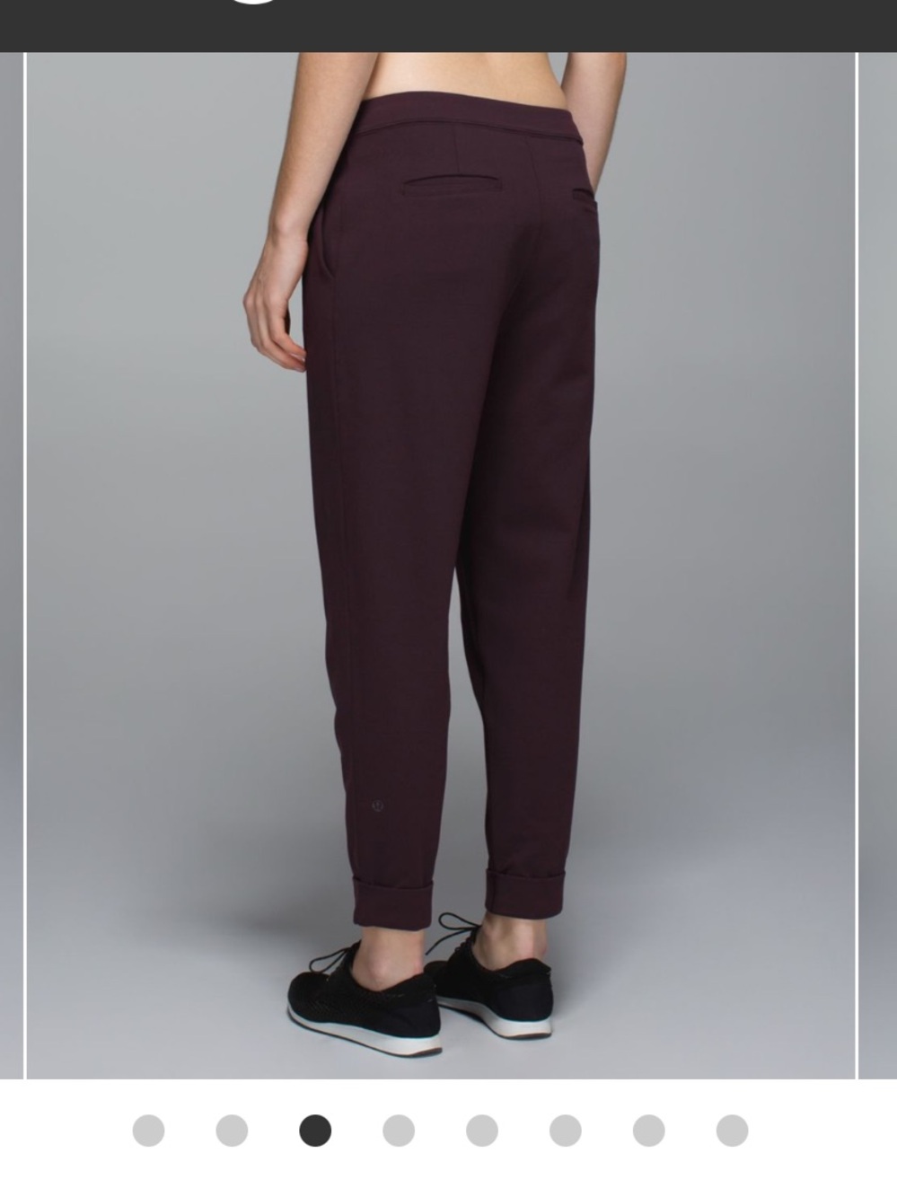 lululemon sz 8 Jet Crop pants Black Cherry luon stretch athleisure loungewear
